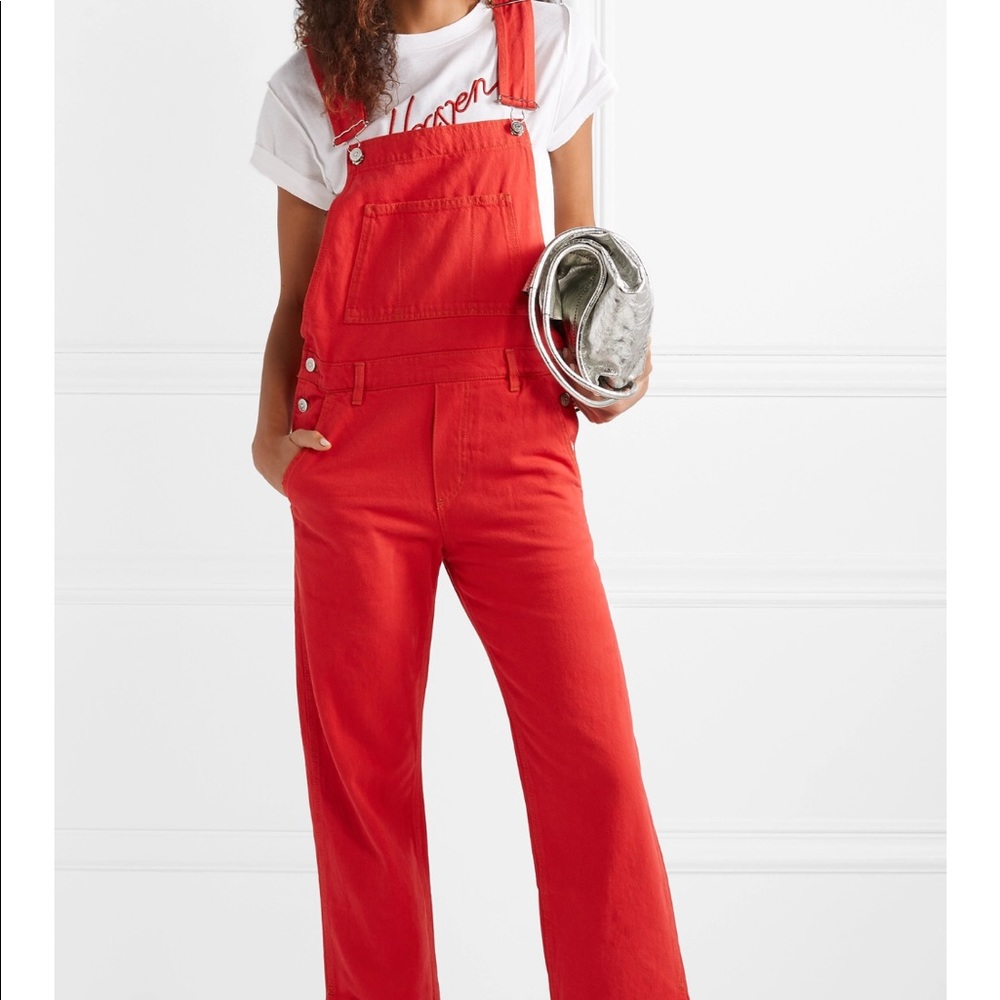 Red denim overalls - Picture 4 of 6